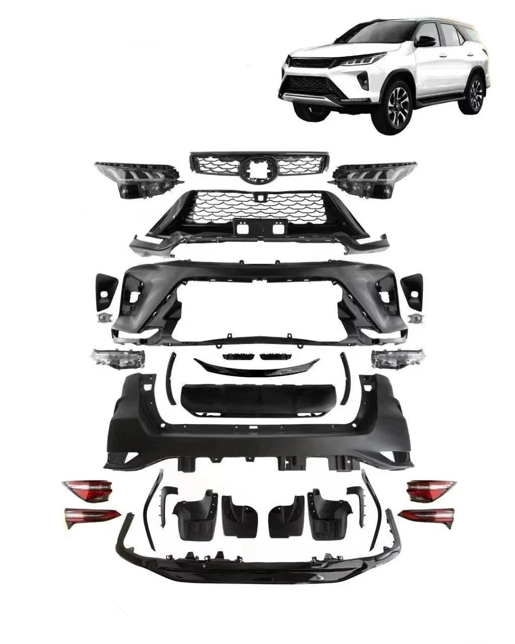 

including front and rear bumper upgrade body kit new auto parts ABS full body kit,