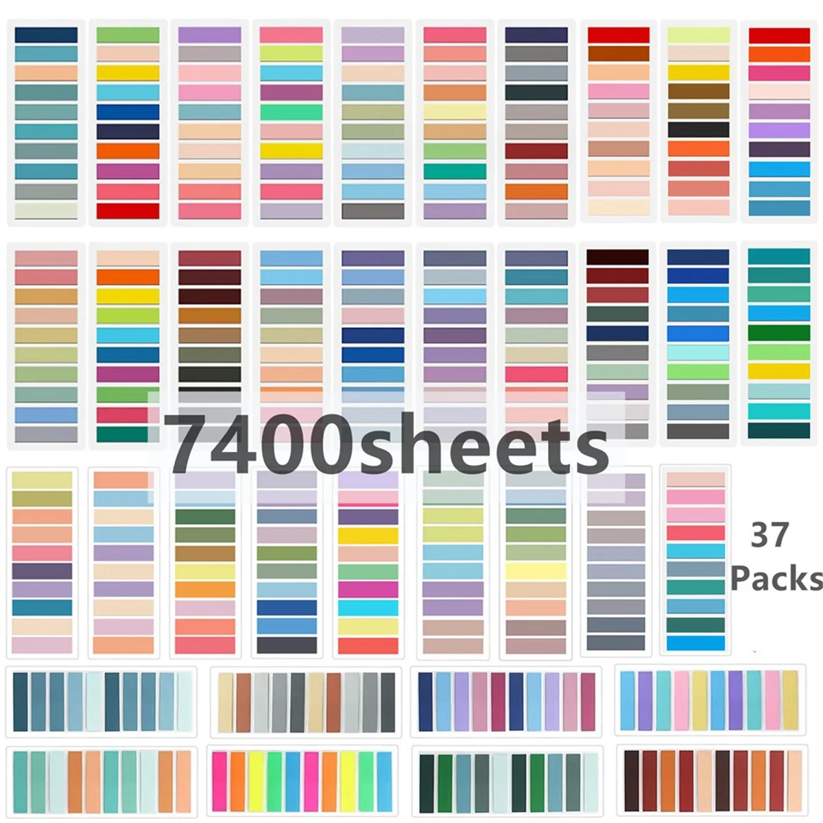 SMIEA 7400 Sheets Transparent Sticky Notes Self-Adhesive BookMarker Annotation Reading Book Clear Tab Posted It