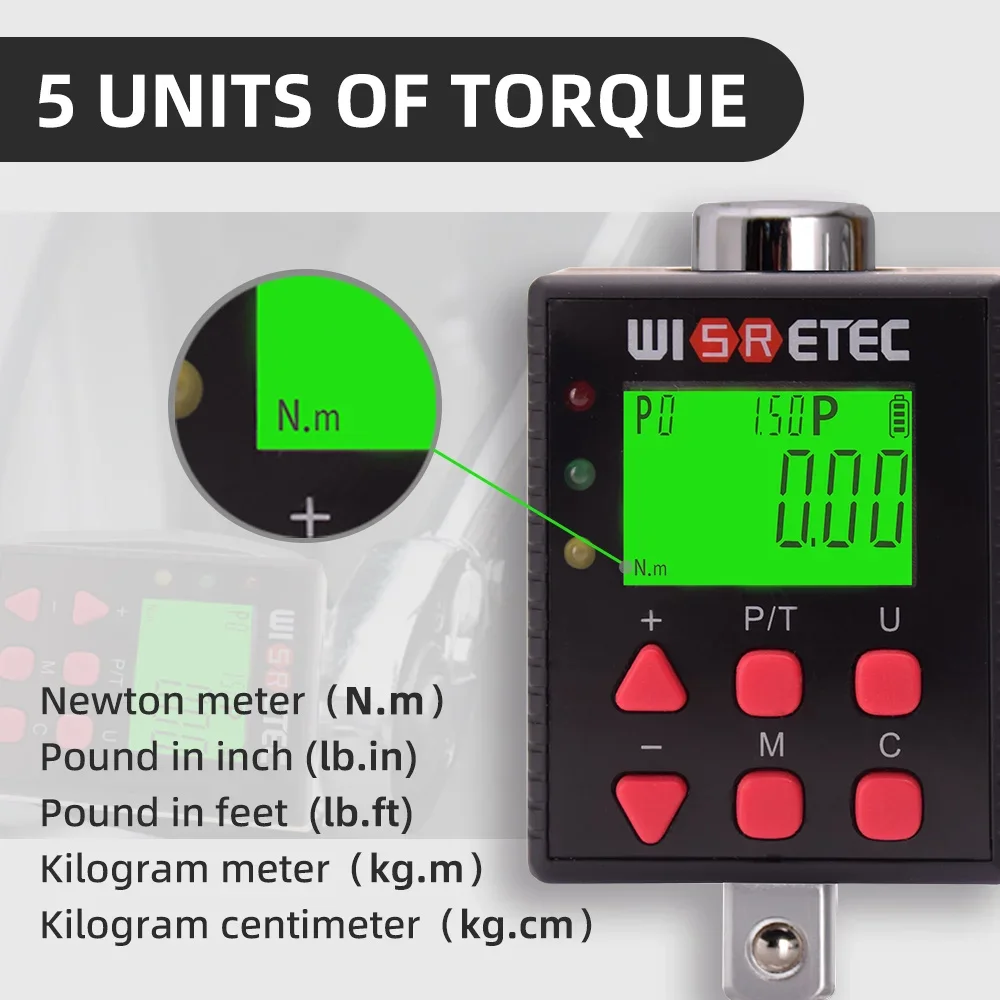 Electronic Digital Display Torque Wrench Torque Meter  Connector Torque 0.1-2000NM