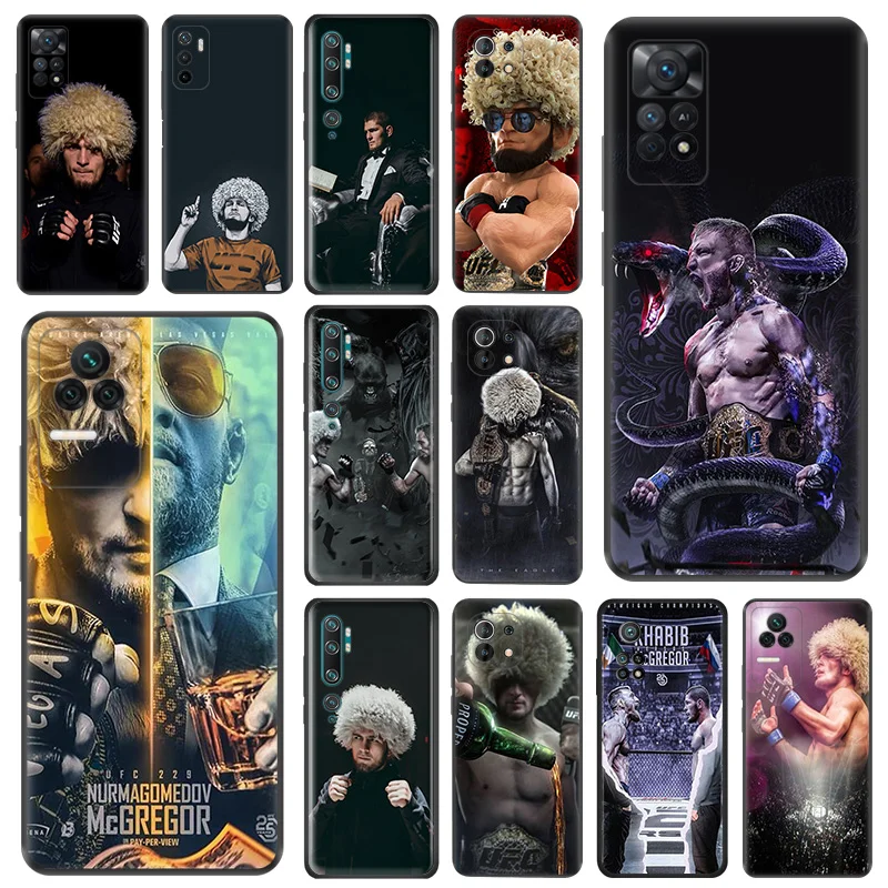 Black Matte Anti-Drop Phone Case For Xiaomi Mi 9 9T KHabib Nurmagomedov Redmi Note 11 10 Pro 11s 10s 9s 9a 9c 10c 10a 9i Cover