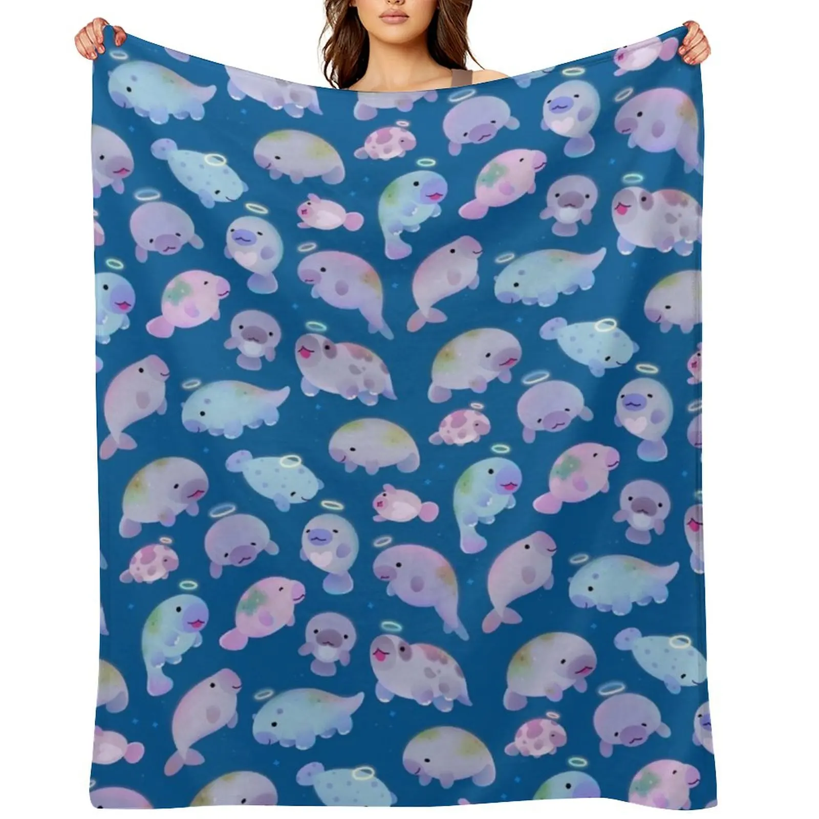 

Sea cow (Sirenians) Throw Blanket Soft Beds Summer Beddings Thin Blankets For Bed Blankets