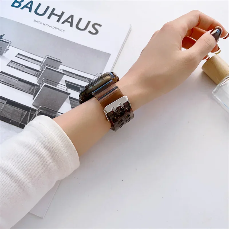TPU Cover+Strap for Apple Watch Band 41mm 40mm 46mm 45mm 44m 42mm 49mm Clear Bracelets Shockproof iWatch 10 10 9 Ultra 8 7 6 5 4