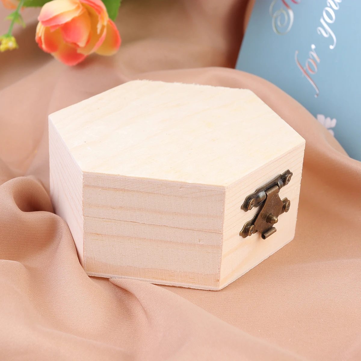 

6 Pcs Wooden Storage Box Hexagonal Container Cosmetics Organizer Handicrafts Mould Bamboo