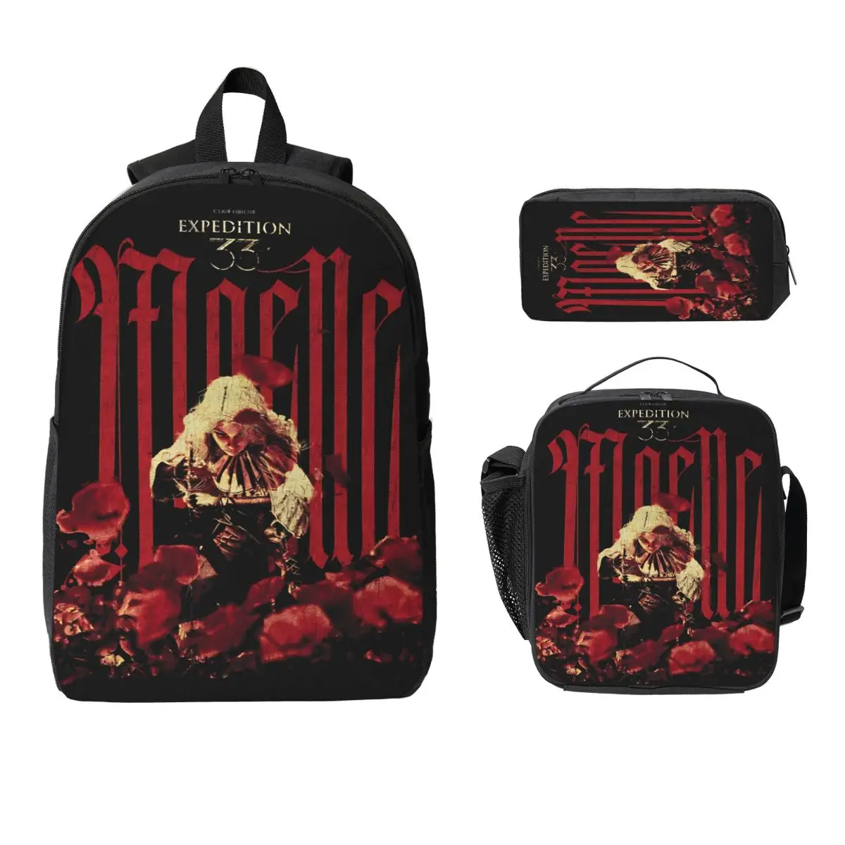 3Pcs Expedition 33 School bags Set for Kids Pencil Boxes Backpack Sets with Lunch Box For School Students Daypack