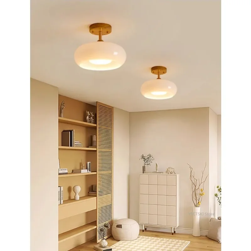 GHJUYIOL Cream style vintage persimmon minimalist ceiling light, aisle light, balcony lamp, wardrobe and bedroom light  home