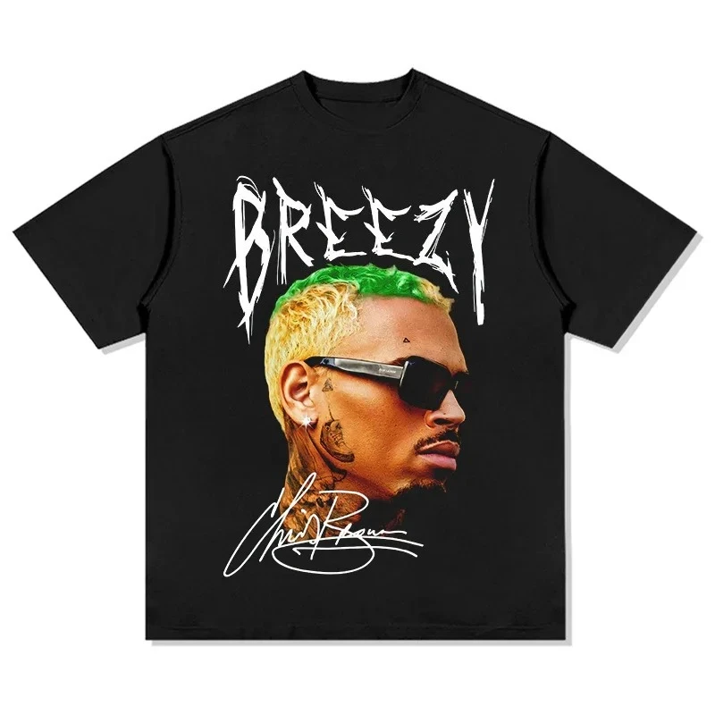 Hommes T-shirts Art 100_ coton Chris Brown Breezy chemise drôle hommes à manches courtes graphique T-shirt Collection vendu par CMingShop