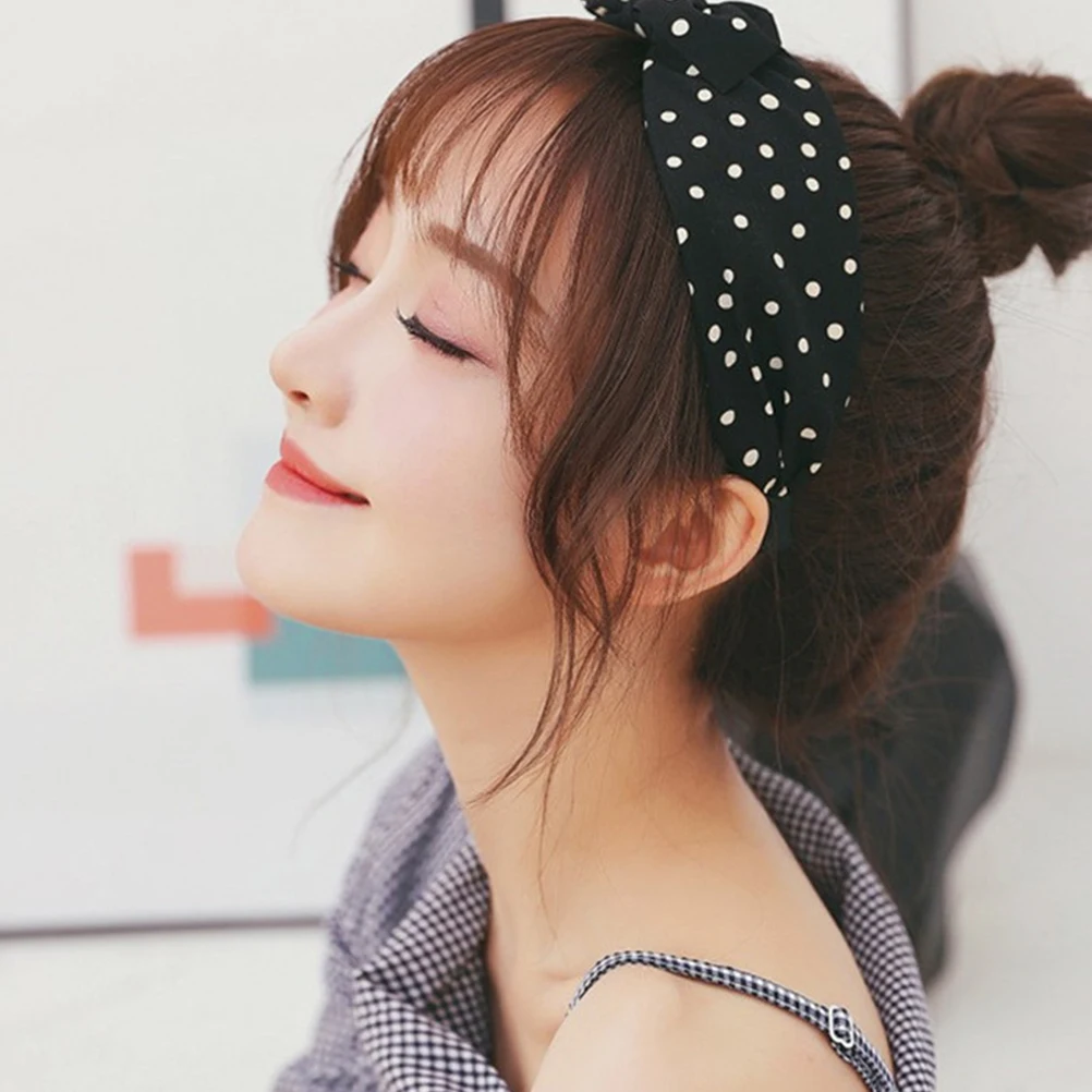 

Bunny Ear Headband Woman Hair Bands Women Fashion Hoop Bowknot Wide-brimmed Hairband