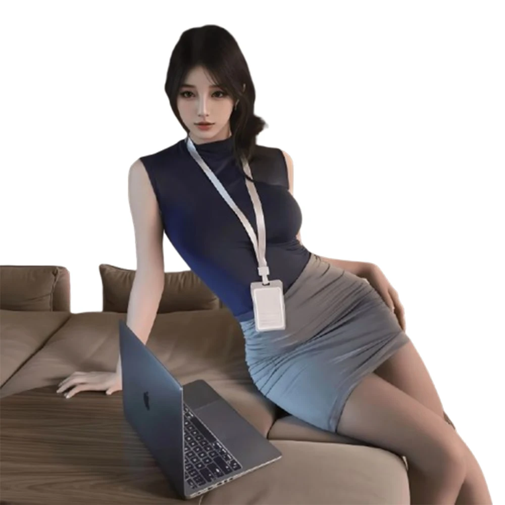 

Sexy Office Lady Cosplay Costumes Erotic Lingerie Hip Wrap Skirt Women OL Secretary Roleplay Uniform Temptation Mini Dress