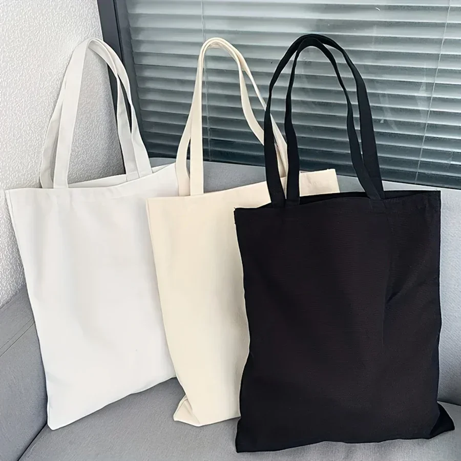 ADX-14  Large Capacity Canvas Shoulder Handbag Folding Eco-Friendly Cotton Tote Bags Reusable