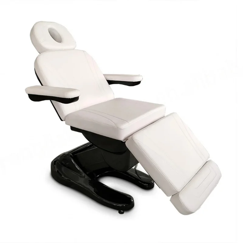 Modern Popular Synthetic Leather Black Base Beauty Salon Massage Bed Eye Lash Bed 3/4 Motors Adjustable