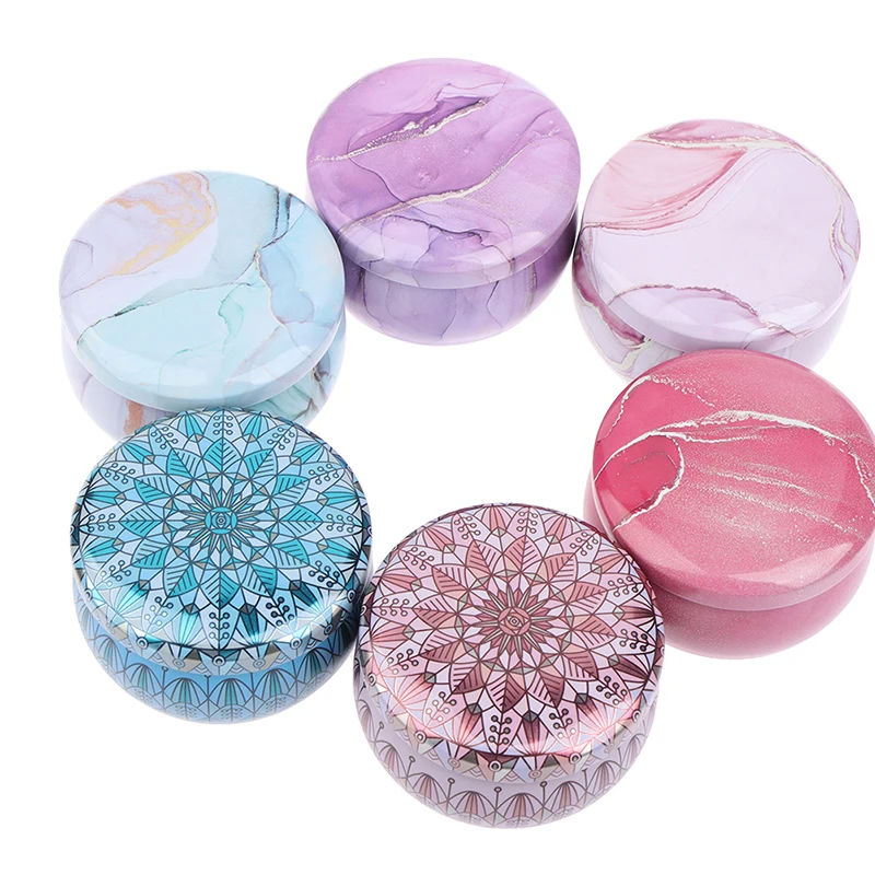 1PC Retro Floral Tea Packaging Empty Containers Food Tinplate Box Tins Cans Jars Candy Tin Tea Candle Supplies Candy Box Jewelry