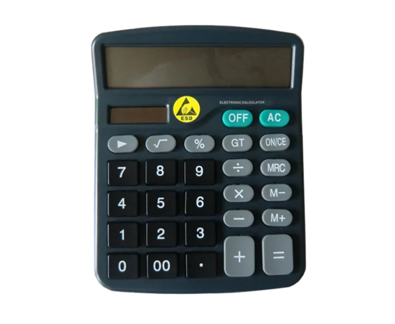 Dual Power System 12 Digits Plastic PP ESD Calculator