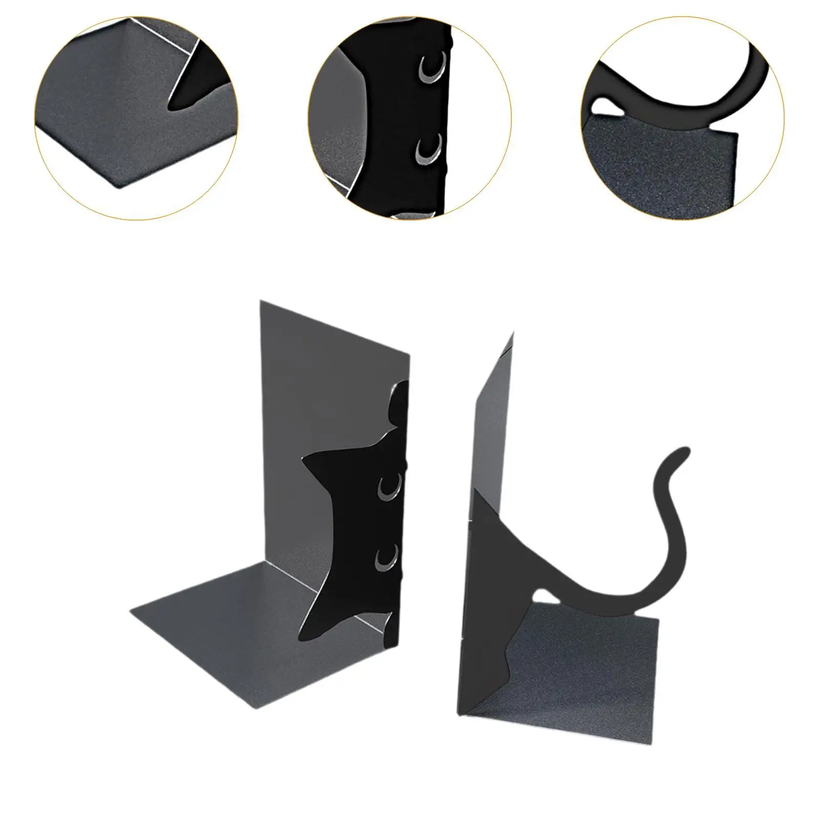 Cute Cat Bookends Novelty Decorative Book Holder for TV Cabinet Office Shelf
