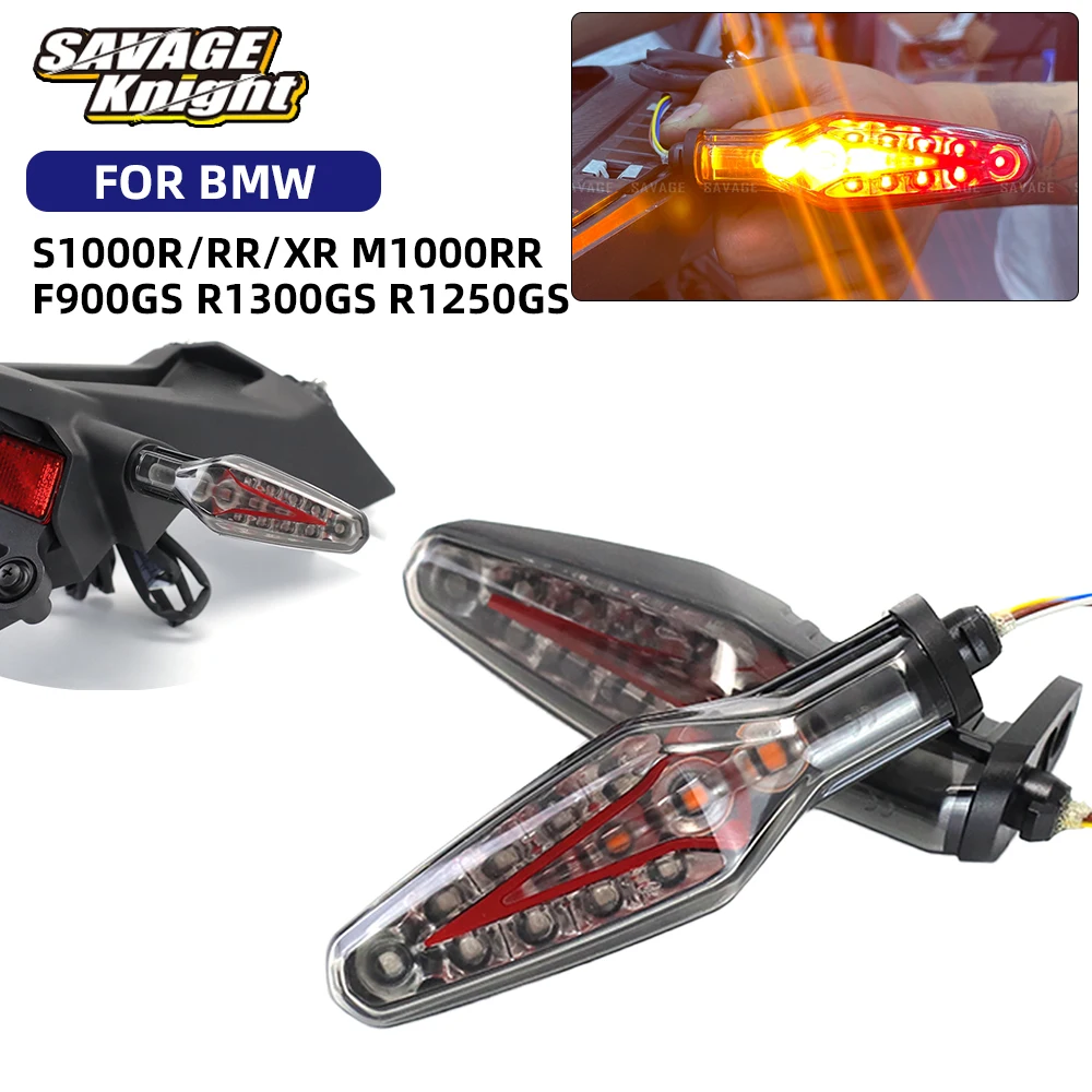 

3 Modes Motorcycle LED Turn Signal For BMW S1000RR M1000RR S1000R S1000XR R1250GS Rear Brake Light LED Flashing Light Blinker