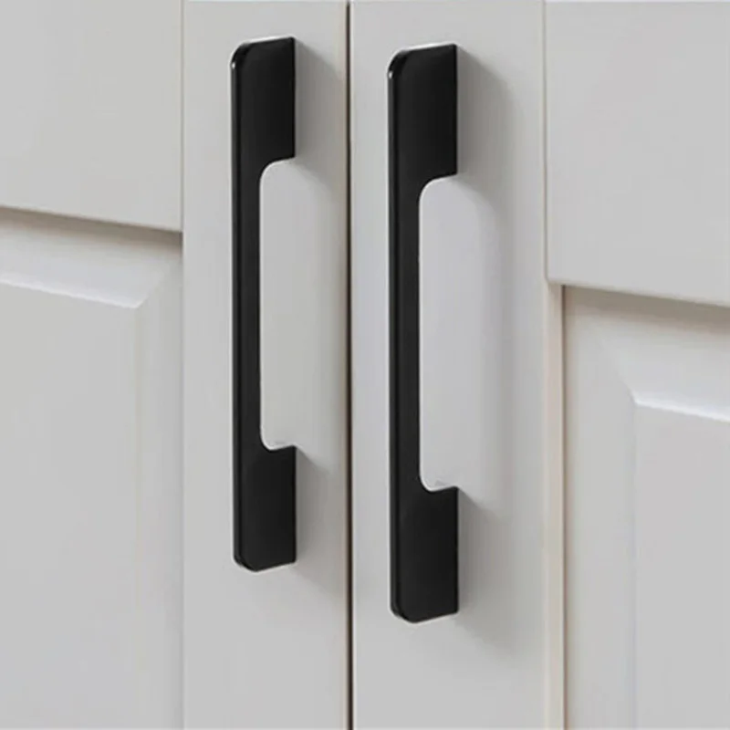 Extended wardrobe handle cabinet shoe cabinet handle simple black gold aluminum alloy door handle