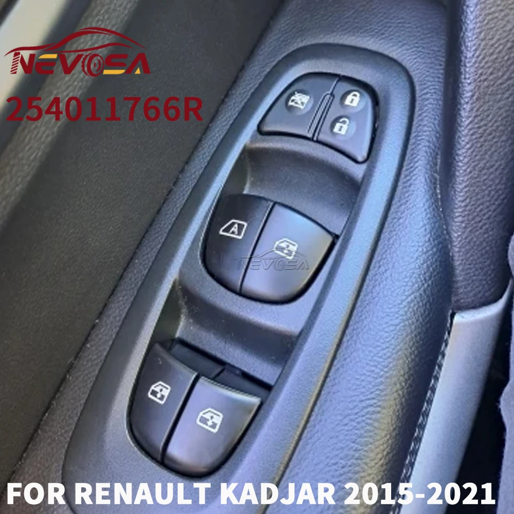 LHD For Renault Kadjar 2015 2016 2017 2018 2019 2021 Power Master Window Control Switch Lift Glass Button 254011766R Front Left