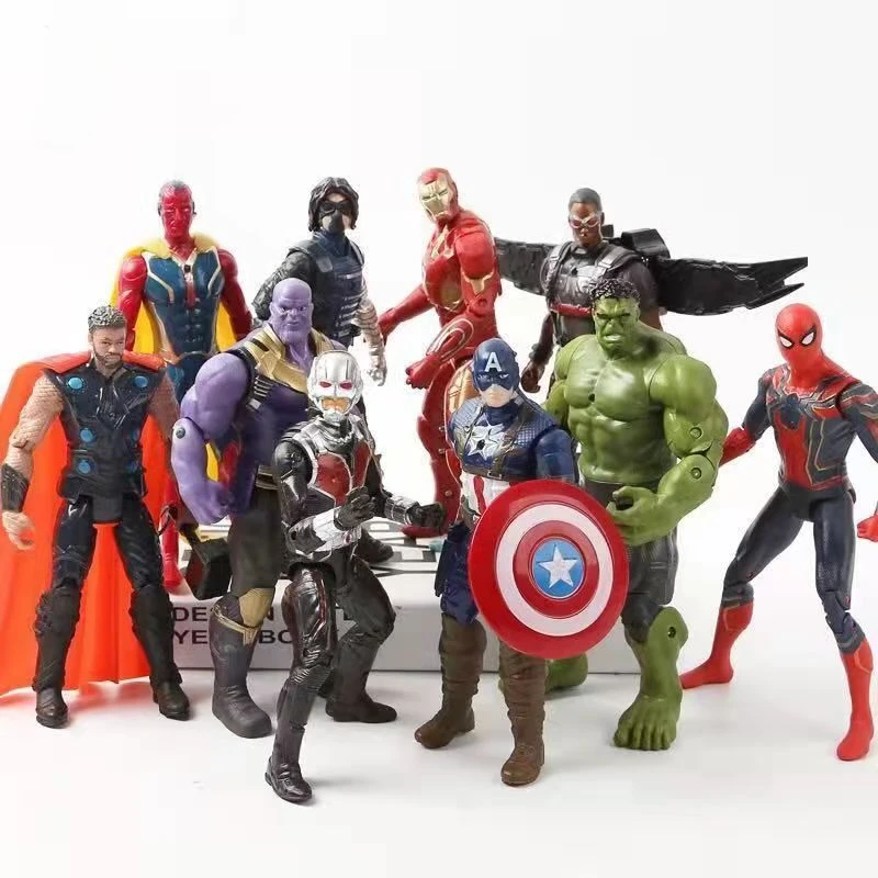 18CM Jointed Movable Toy Avengers Spider-Man Thanos Doll Statue Action Figurine Desk Collectible Anime Model Toys Figures Gift