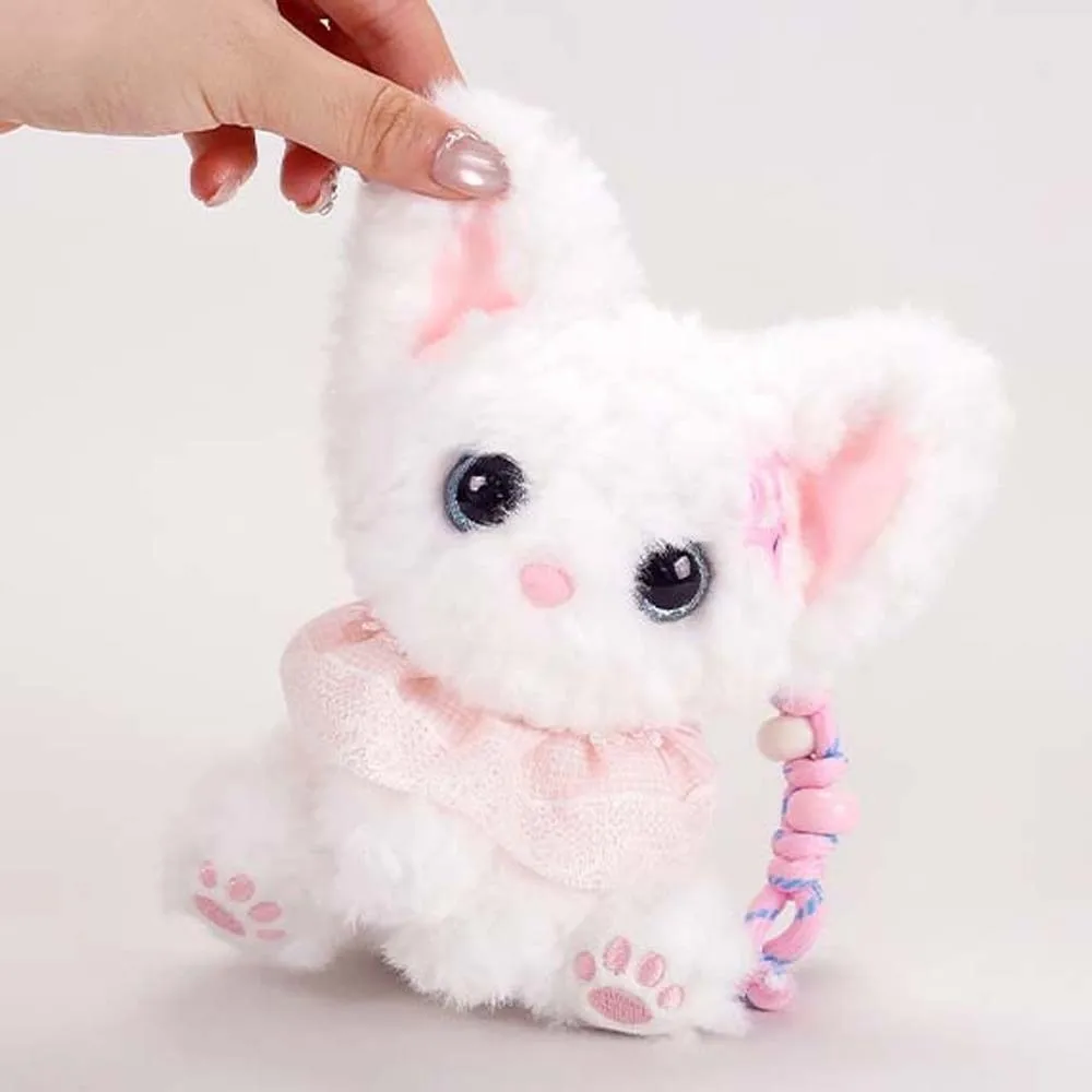 Soft Plush Plush Cat Keychain Big Ears Fluffy Texture Sleeping Cat Charm Calico Pattern Stuffed Curly Fleece Accessory Car Keys