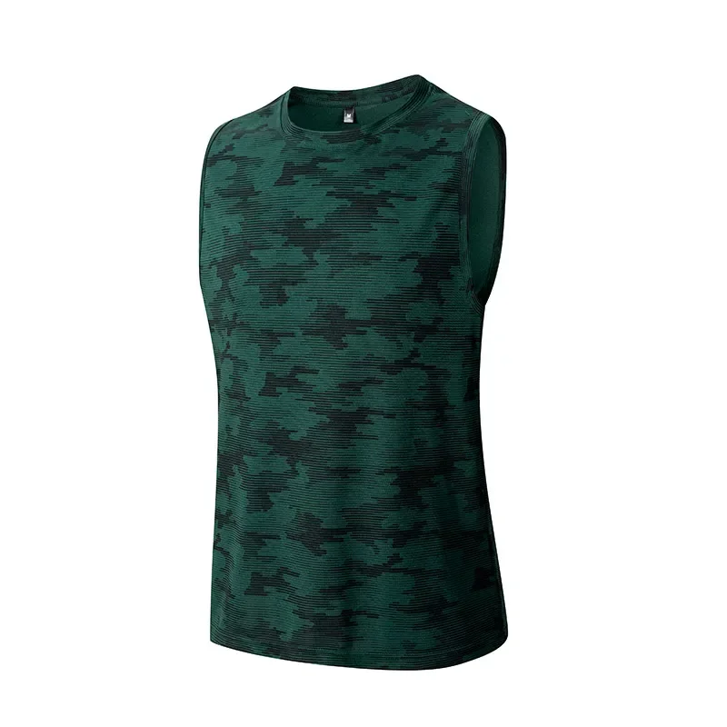 Outdoor Herren Schnelltrocknend Fitness Bodybuilding Shirt Ärmellos Tarnmuster T-Shirt Männliche Basketball-Weste Atmungsaktives Mesh Gym Tanktop für Männer – Detail 9