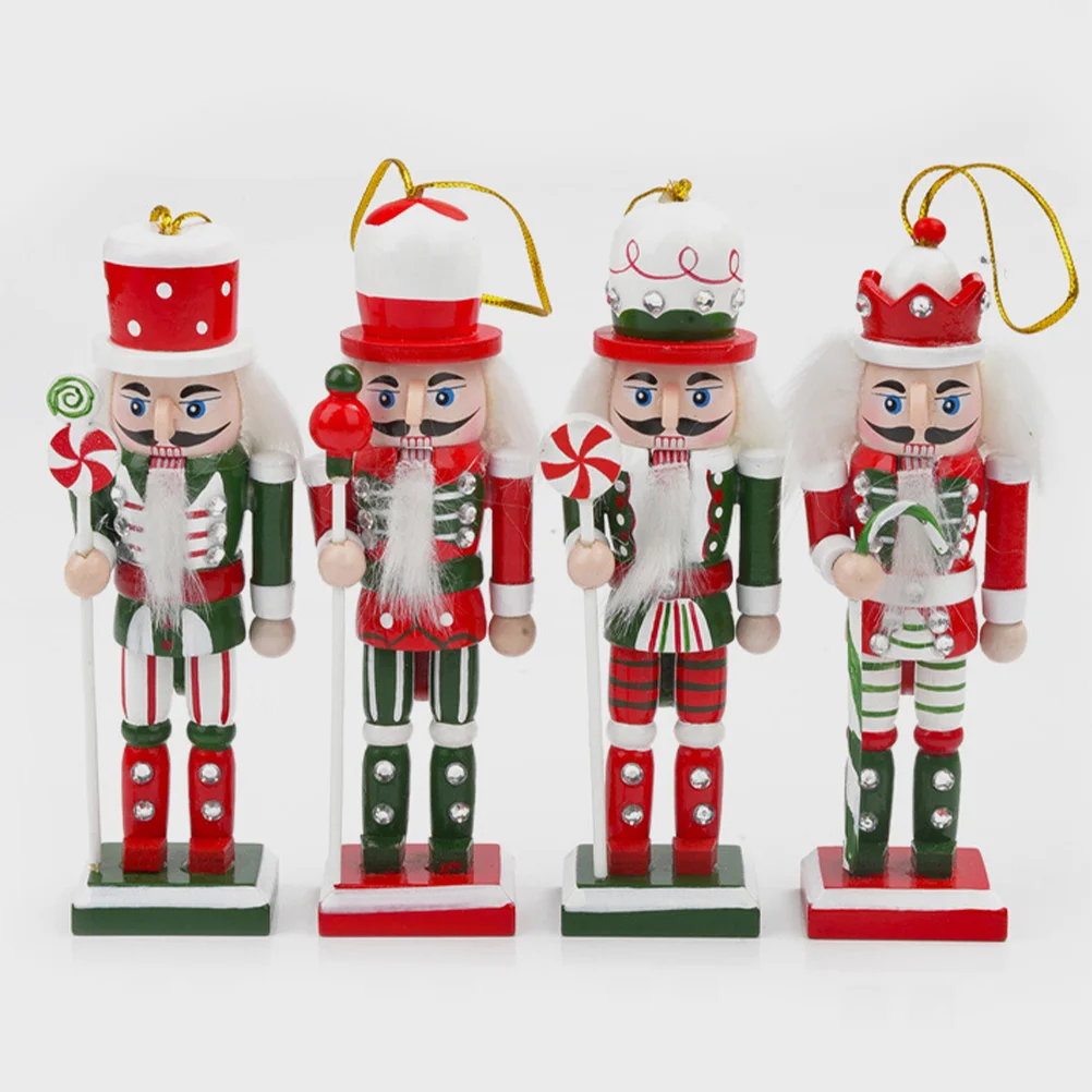 

4 Pcs Nutcracker Door Banner Figures Christmas Tree Ornaments Set Party Supplies Decorations Outdoor