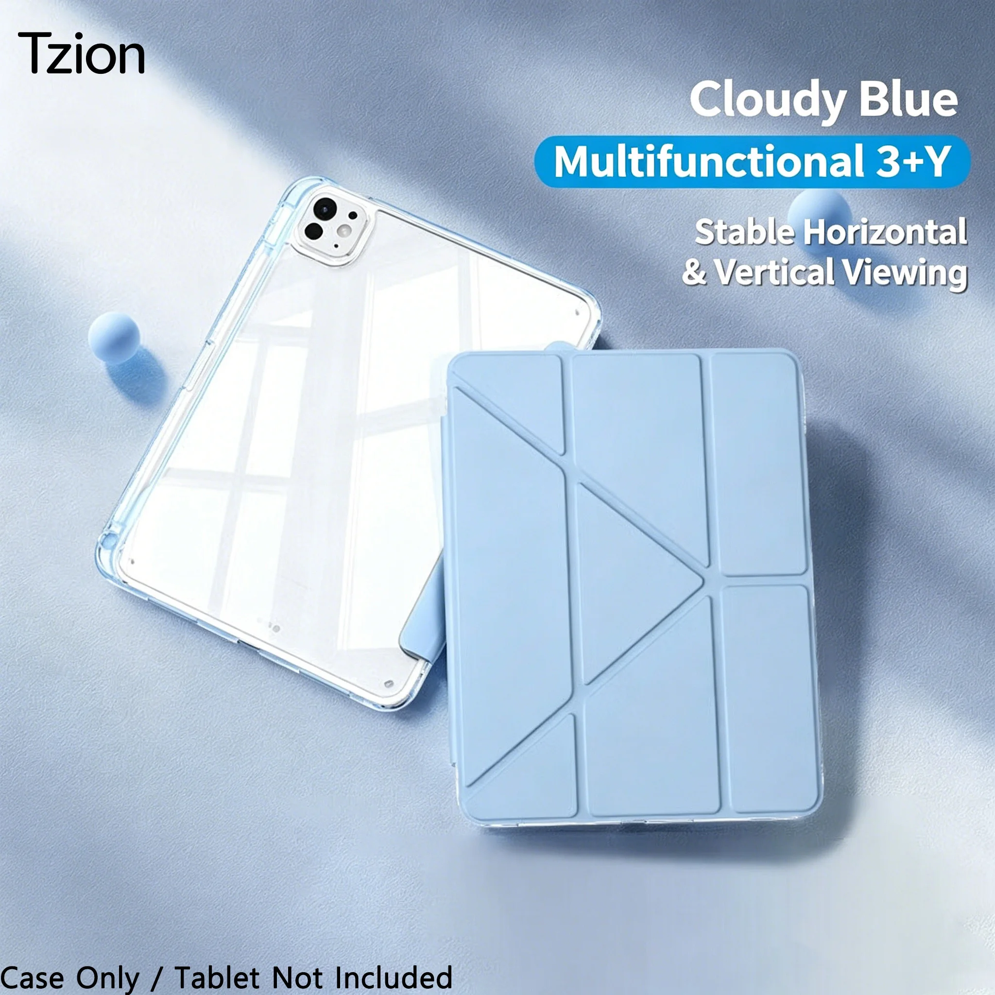 

3+Y Fold iPad Flip Case, Compatible with iPad 10th/11th Gen 2025, iPad 7/8/9 Gen 10.2 Inch, iPad Air 4/5/6/7 11 Inch, iPad Air 2