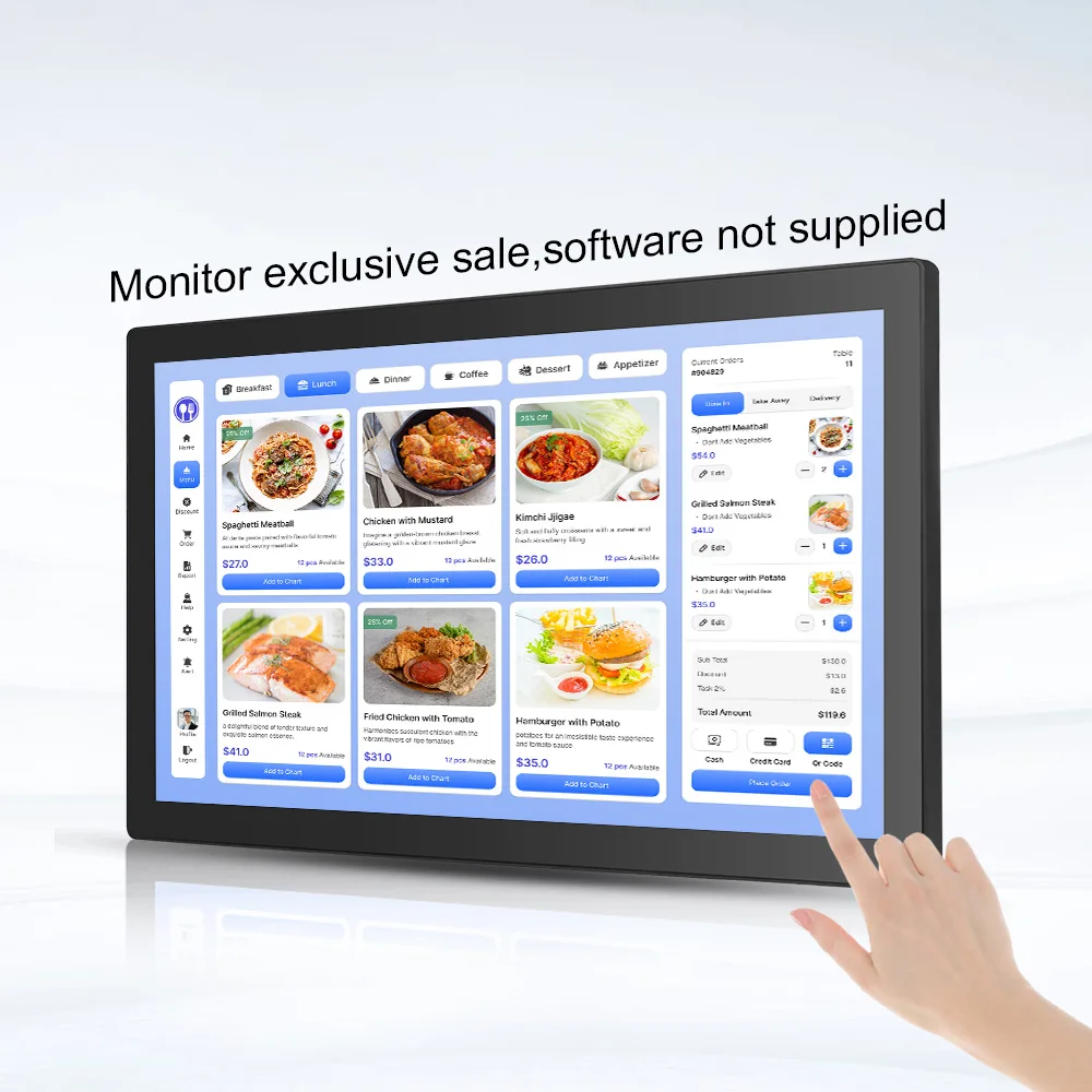 

21,5-дюймовый кухонный экран Kds Pos System Hardware Кухонный дисплей для заказа Монитор для управления меню Экран дисплея