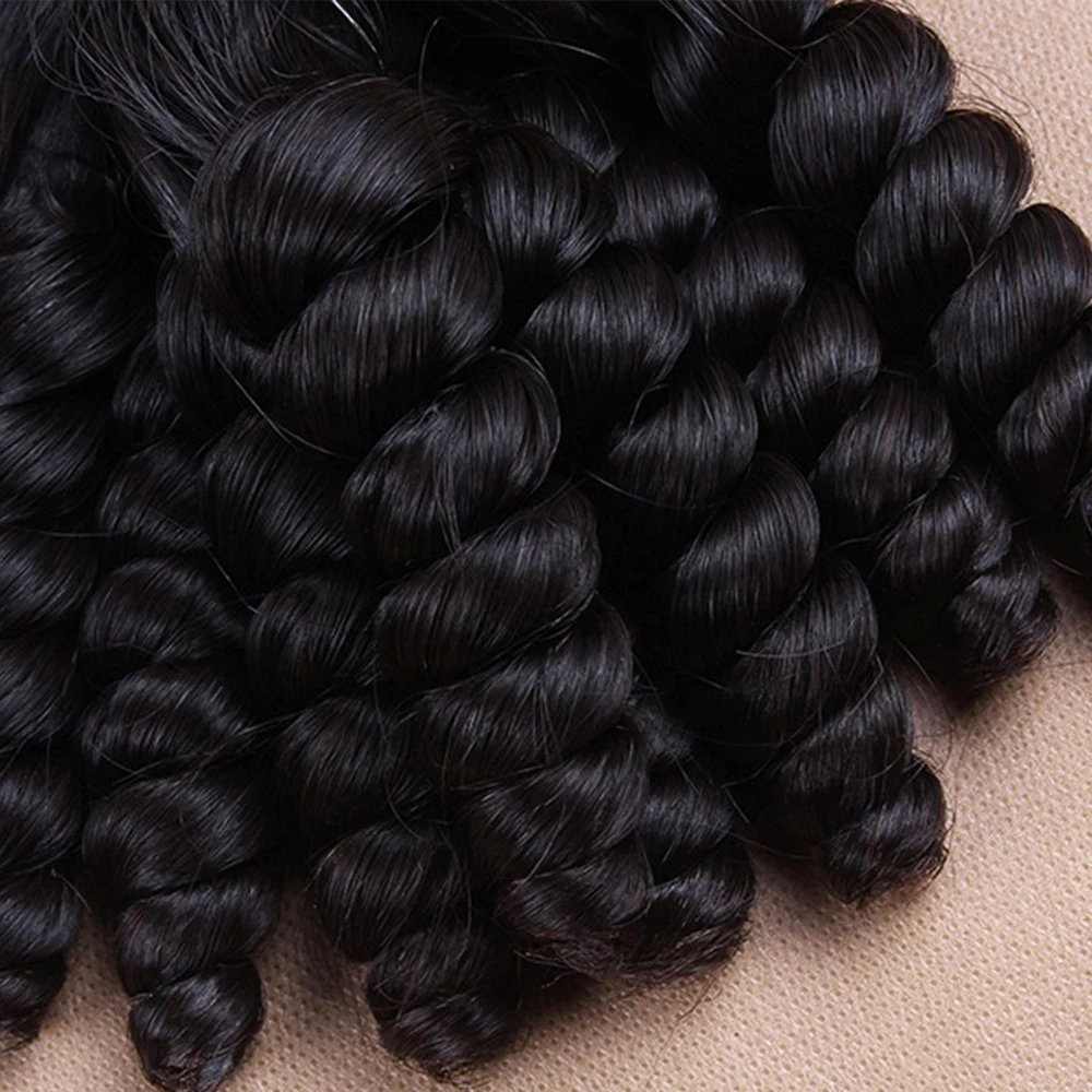 Burmese Curly Hair Bundles Human Hair 3 Blundles Bouncy Curly Loose Wave For Women Natural Black Wet and Wavy Weave Cheveux