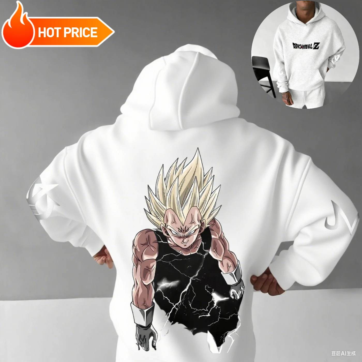 Dragon Ball Vegeta Saiyan Harajuku Fall Winter Men Hooded Sweatshirt Street Retro Women Oversized Hoodie Long-Sleeve Unisex Top - Image 4