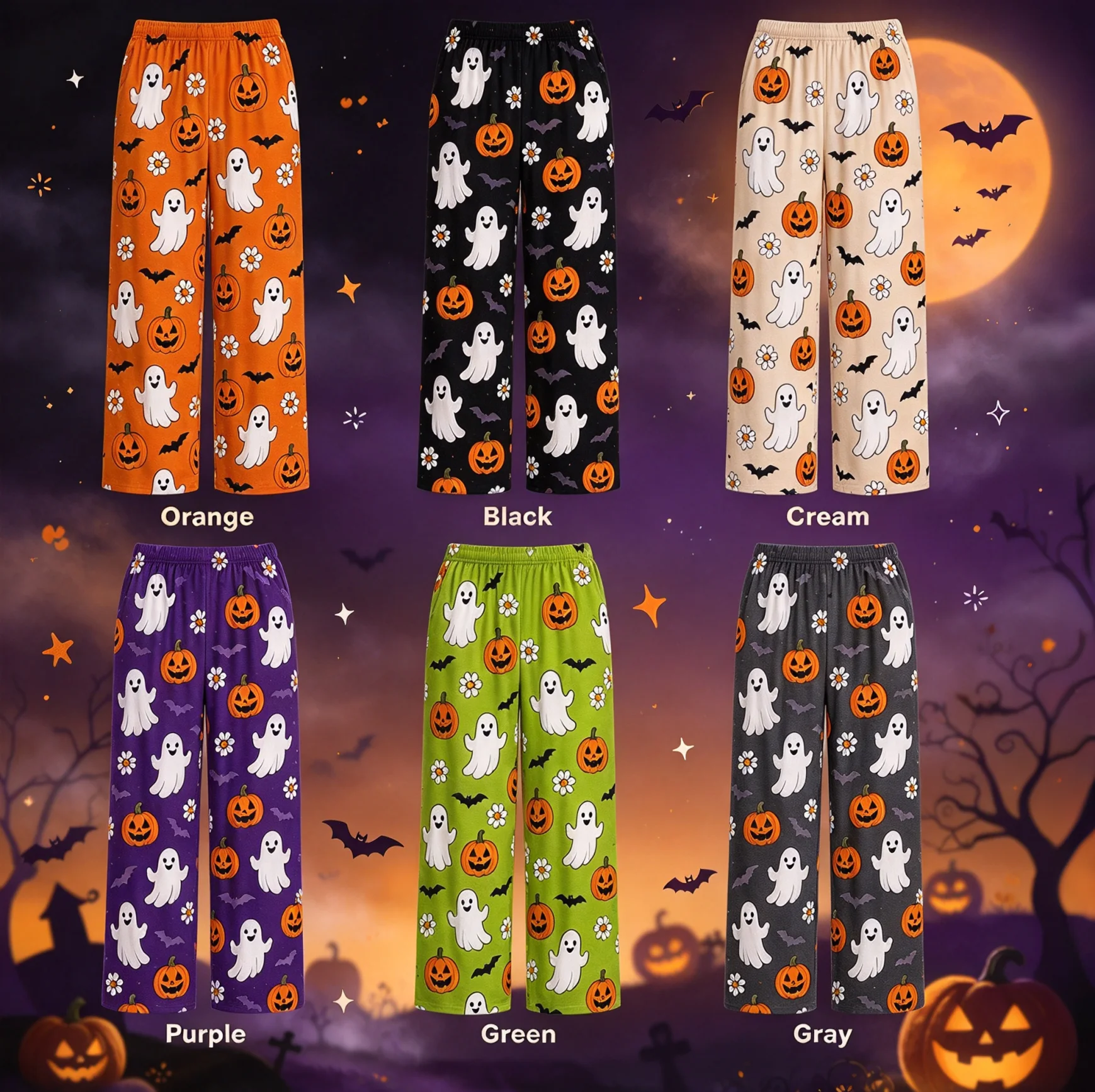 2026 Halloween Ghost Pumpkin Sleeppants, Weird Season Home Pants, Halloween Gifts for People, Family and Child Clothing