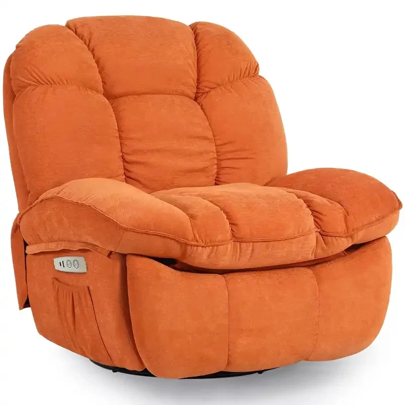 Orange electric massage chair, multi-body airbag massage sofa, adjustable swivel chair