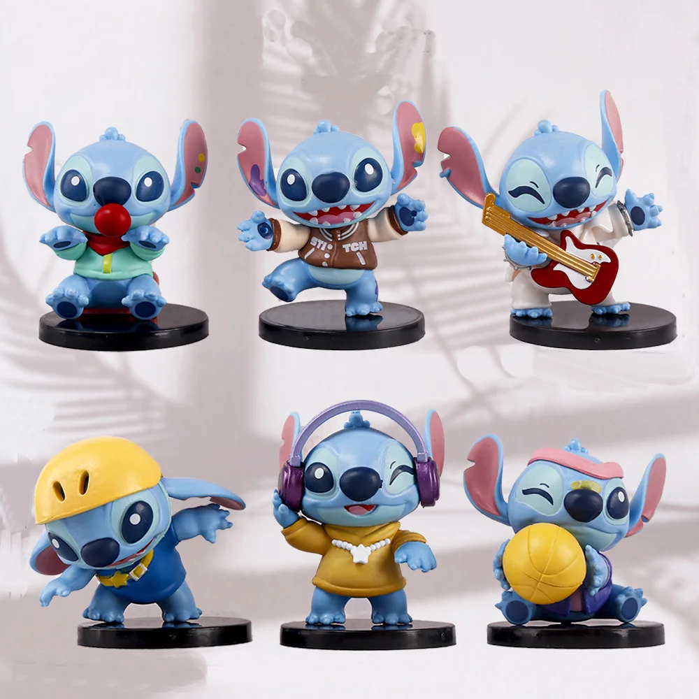 6pcs Classic anime Stitch anime doll.Whether in the car or in the room is a very beautiful toy It's well worth having