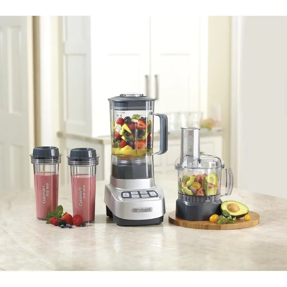 Mélangeur Ultra Trio 735W, robot culinaire avec tasses de voyage, hachoir à glace pour Smoothie, appareil de cuisine 3 en 1, Base en acier inoxydable LED
