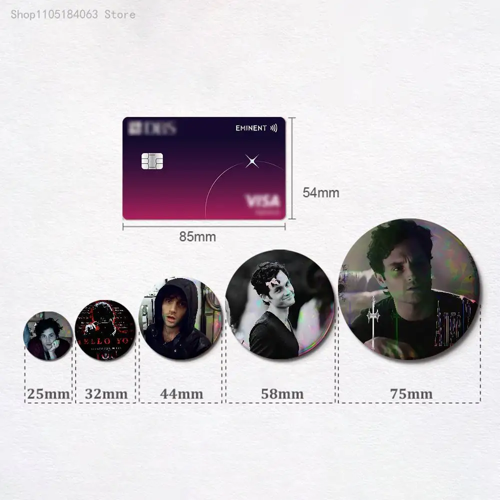 جو غولدبرغ Y-YOU بن شارات 25 32 44 58 75 مللي متر جولة تأثيري دبوس حقيبة ديكور المشجعين جمع الأصدقاء الهدايا بروش تذكارية