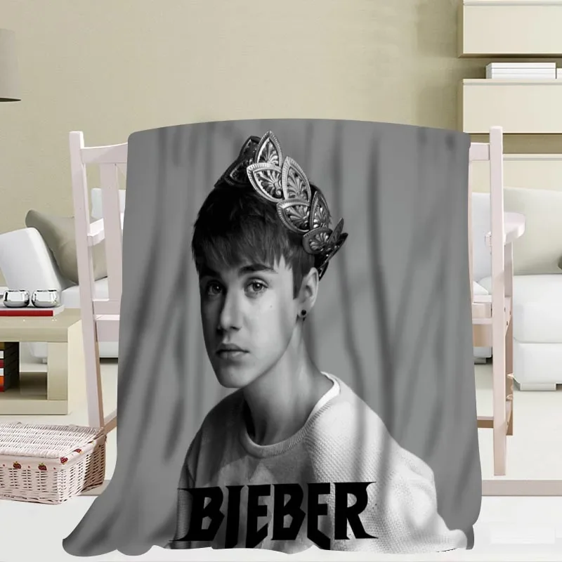 Custom Justin Bieber  Blankets Travel Sofa Coral fleece fabric Blankets Soft Fluffy Warm Sofa Bed Throw Blanket More Size image 3