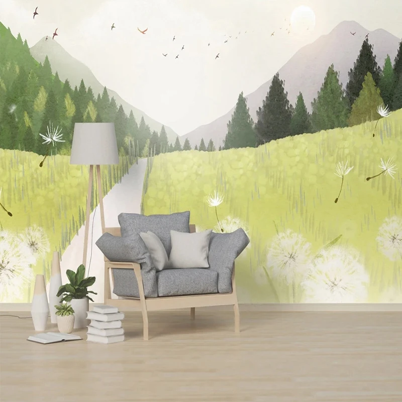 

Home Pastoral Wallpaper Fresh Hand-painted Elk Forest Landscape Art Decorative Photo Murals For Living Room Bedroom Designs 3D