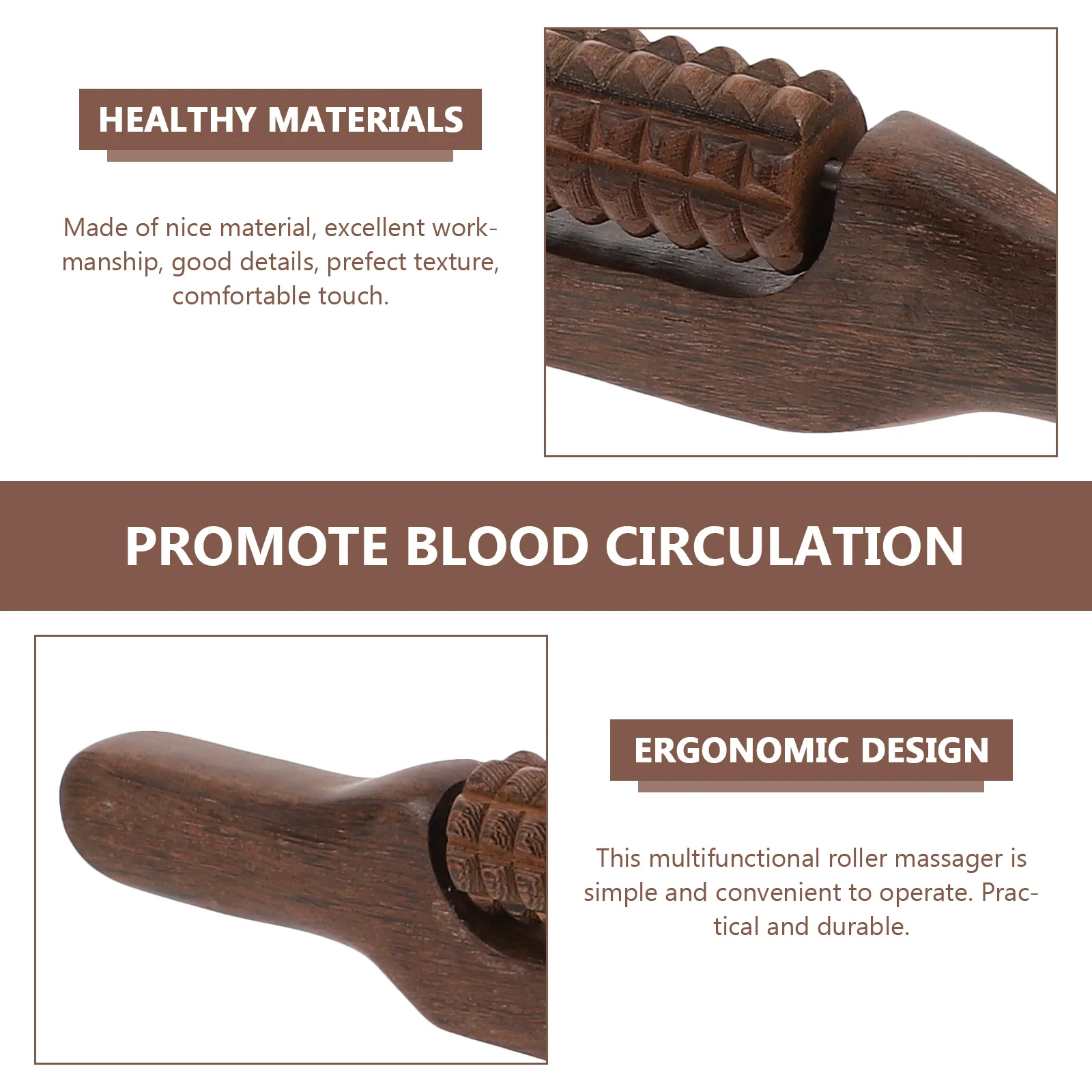 

Massage Stick Spine Tool Wood Rollers Back Massager Massagers for Neck and