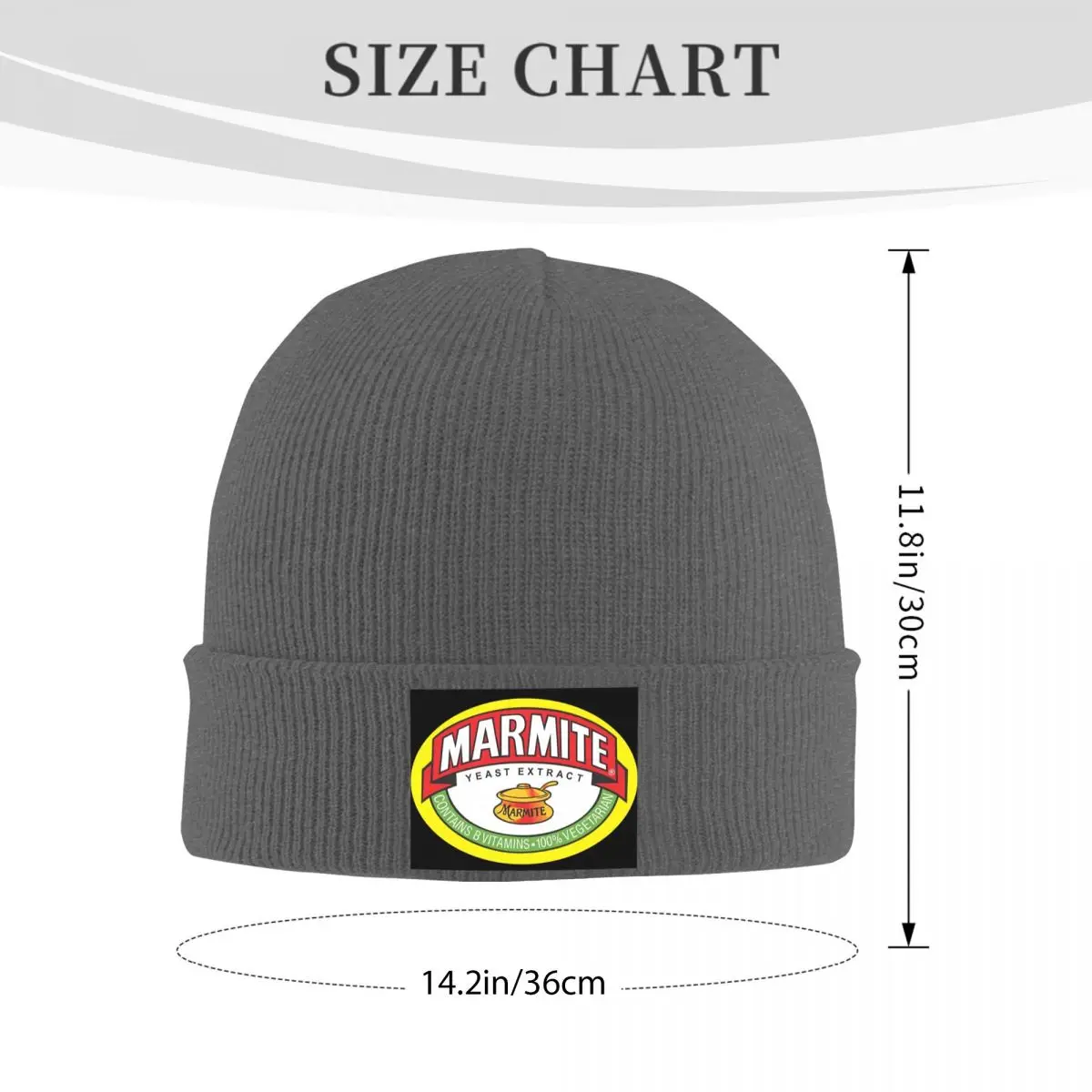 Marmite Logos Warm Knitted Cap Hip Hop Bonnet Hat Autumn Winter Outdoor Beanies Hats for Unisex Adult