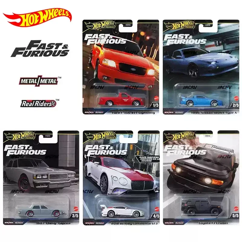 Original Hot Wheels Premium Car Fast & Furious Boys Toy 1/64 Diecast Bentley Continental GT3 Toyota FJ Cruiser Chevy Nissan Ford