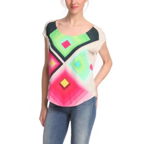 Spanish export original single tie-dyed round-neck pullover short women's knitted sweater