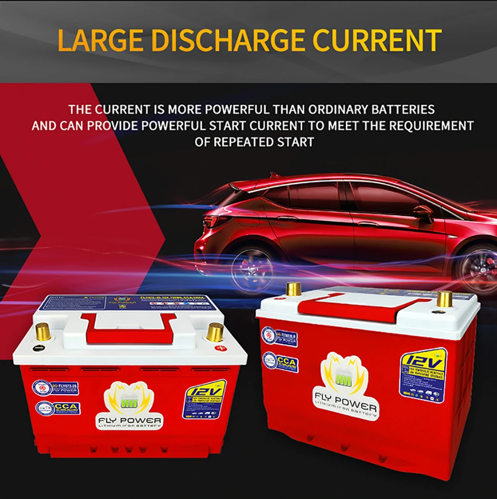 FLYPOWER 100-20  Car LiFePO4 Battery 1900A High Power Car Starter Motor Battery 12v 100Ah 1280wh With BMS Voltage Protection