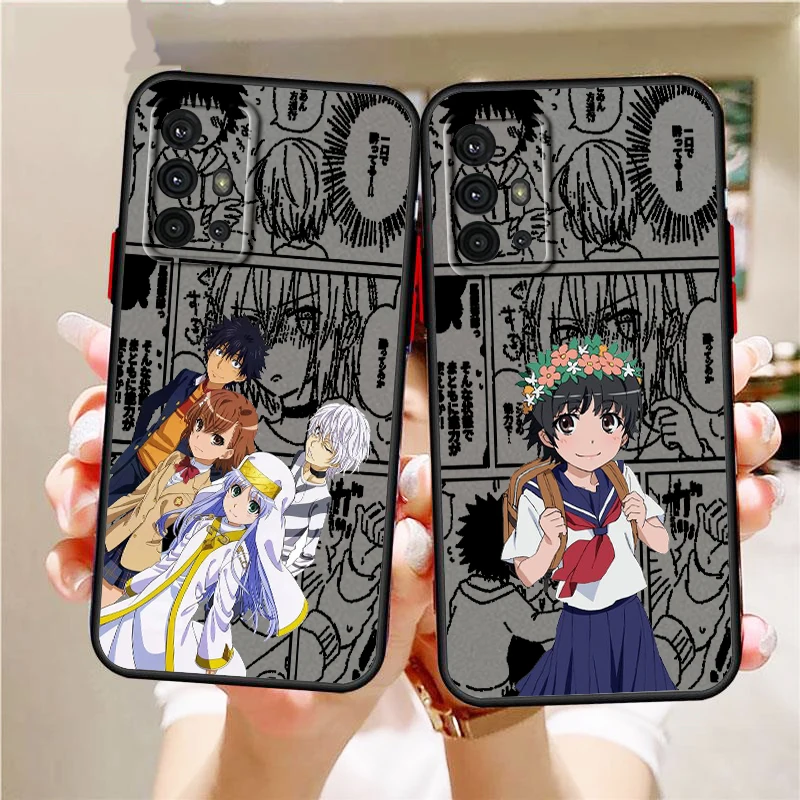 A Certain Magical Index Frosted Translucent For Samsung A53 A52 A33 A32 A51 A71 A21S A13 A73 A50 A22 A12 5G Matte Phone Case