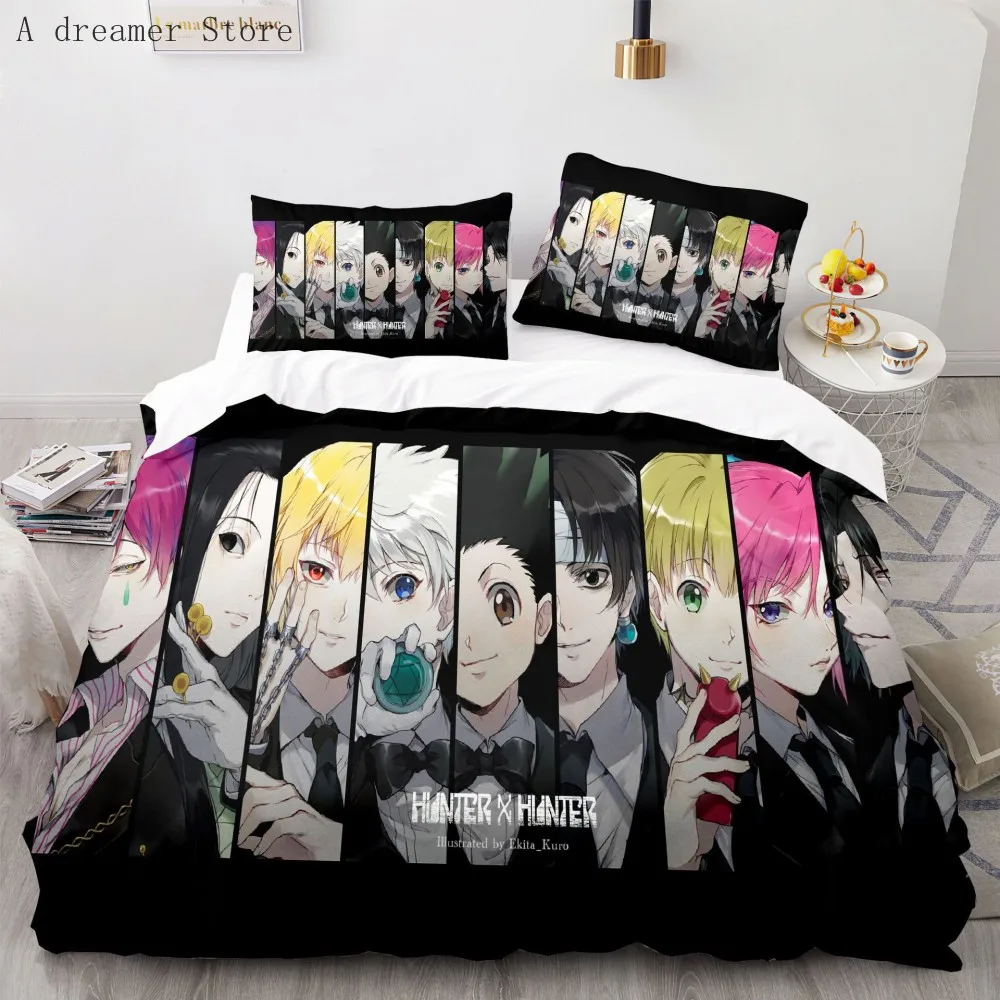 3d Hunter X Hunter Bedding Set Twin Full Queen Size Anime Bed Set Children Kids Duvet Cover Bedroom Home Decor