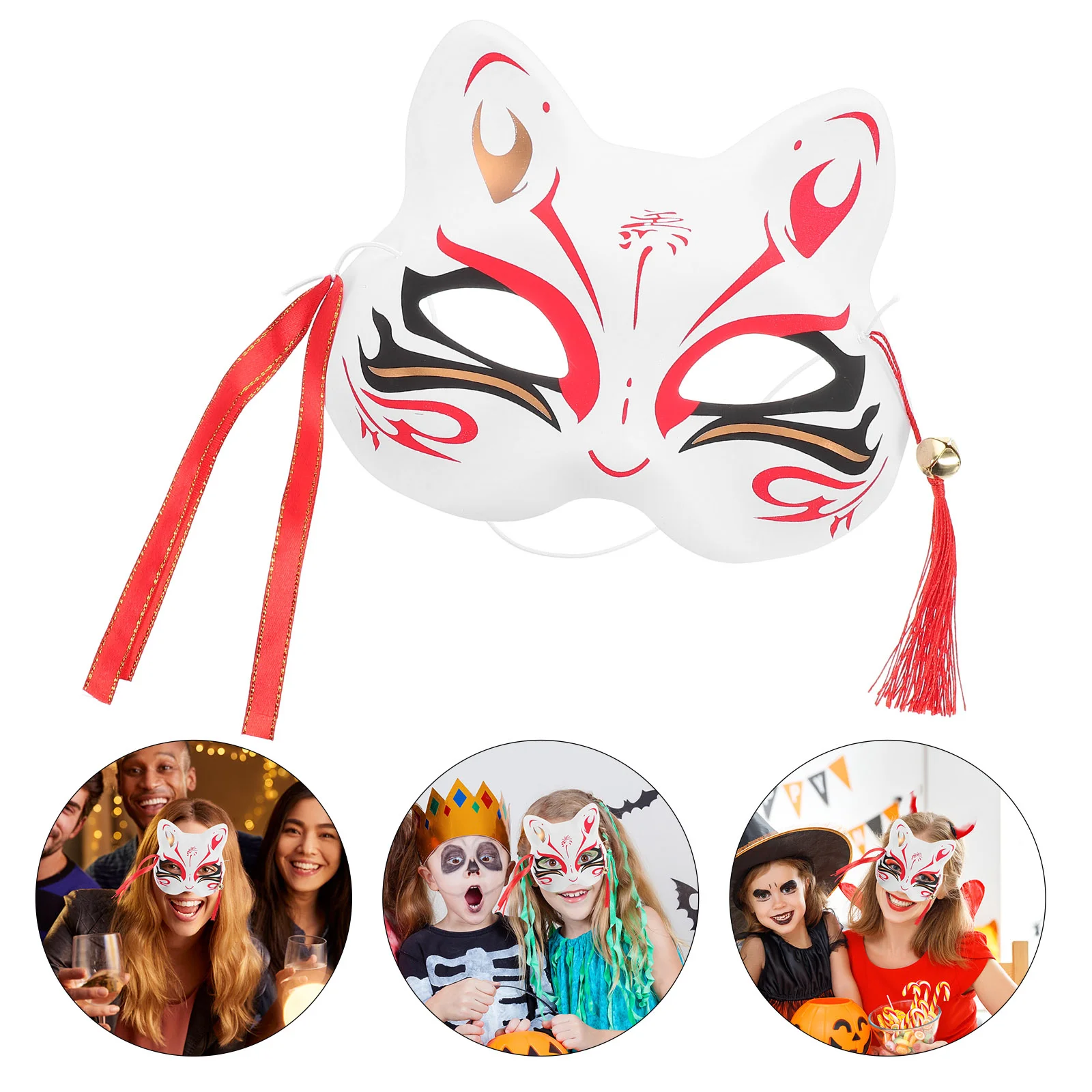 

Fox Neko Cat Half Face Mask Mystical Aesthetic Comfortable Wear for Themed Parties Cosplay Events Halloween Costume Prop