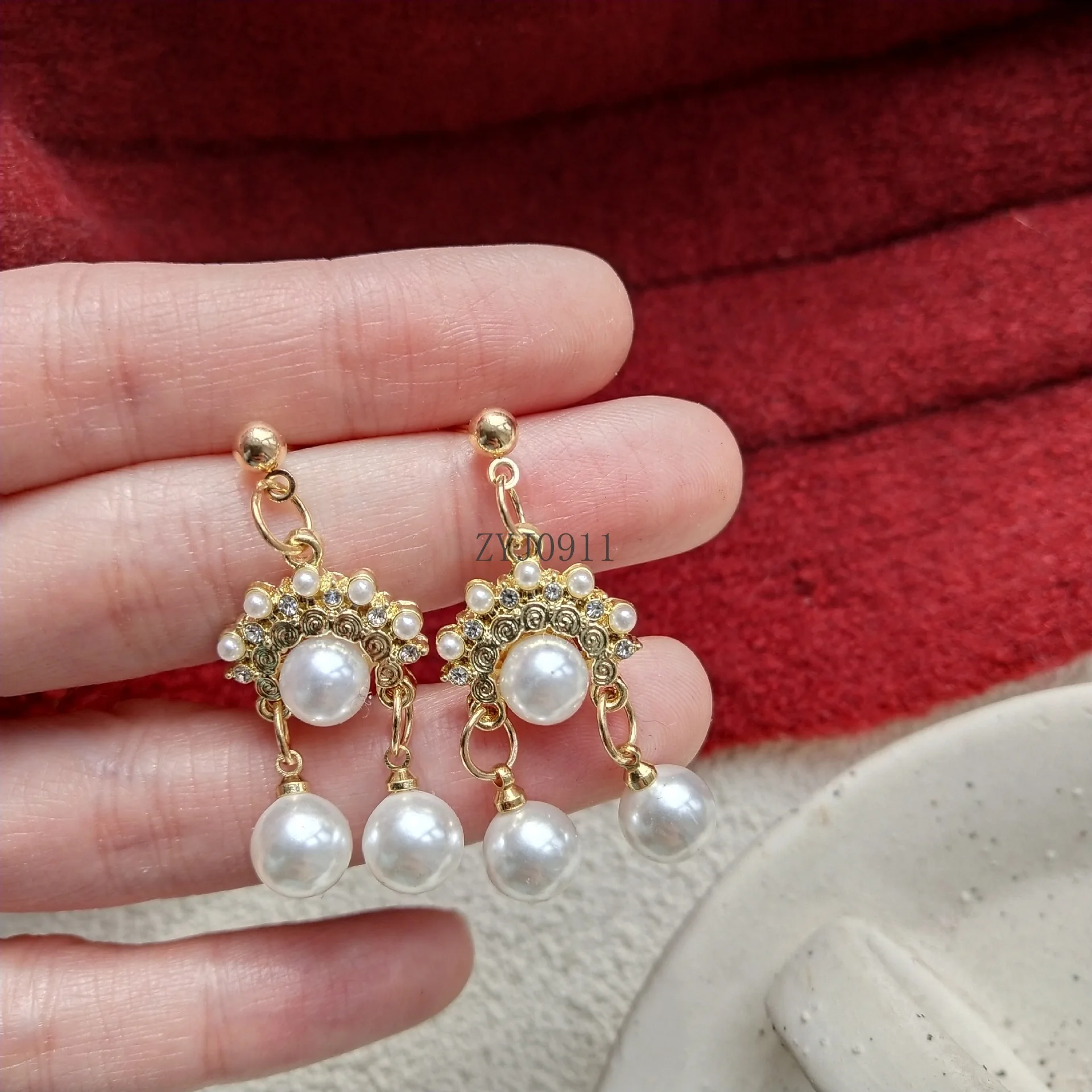 Boucles d'oreilles d'opéra de Pékin en argent S925 pour femmes, goujon vintage, mode chinoise, perle ethnique, bijoux de luxe