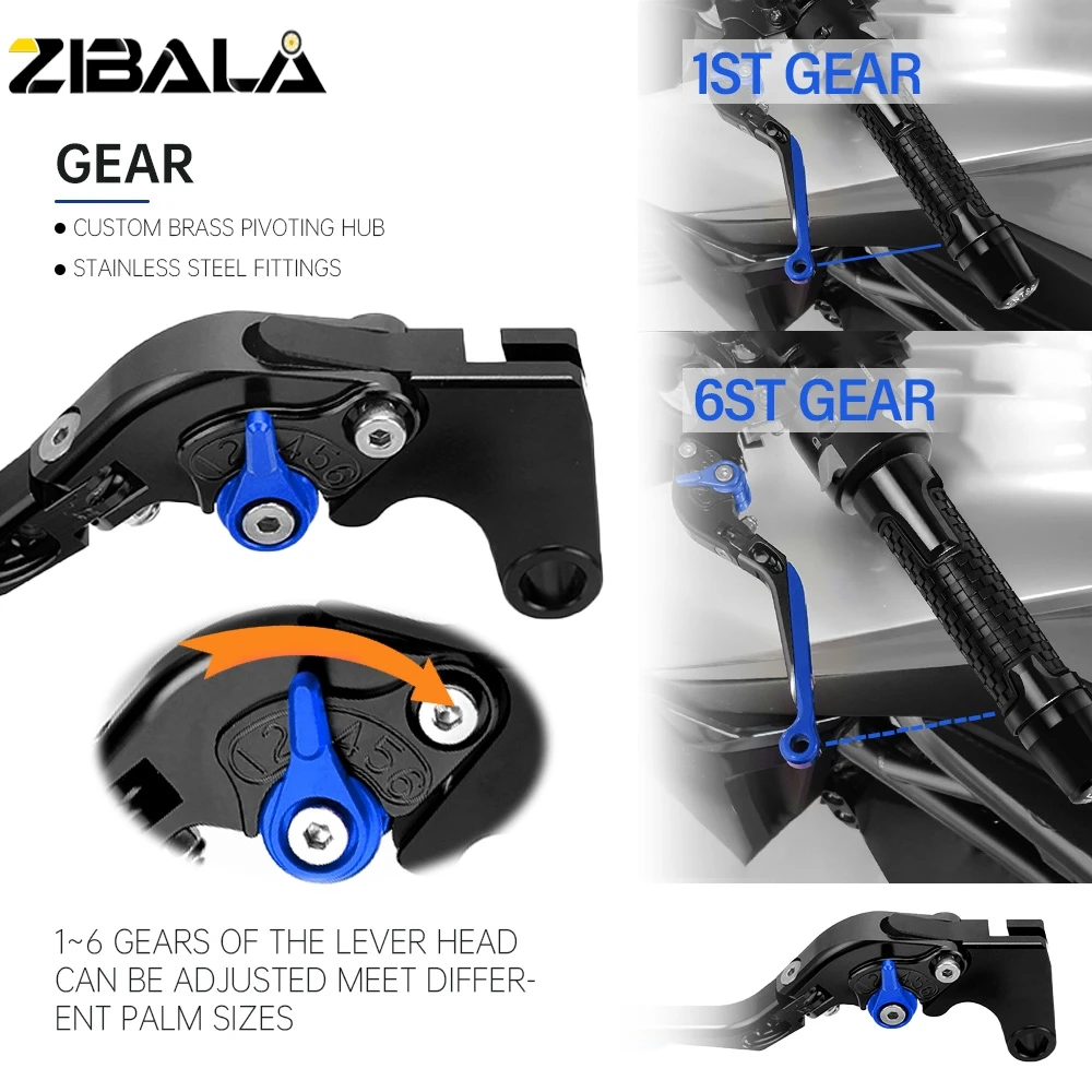 DLA YAMAHA YZFR1 R1M R1S 2015 2016 2017 2018 2019-2023 Regulowany uchwyt motocyklowy Adapter dźwigni hamulca i sprzęgła YZF-R1 YZF R1