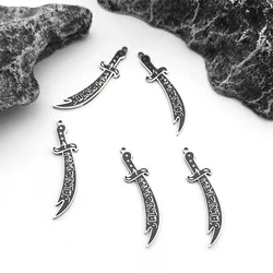 5PCS Islam Arabic Imam Ali Zulfiqar Sword Charm Stainless Steel DIY Pendants Necklace Bracelet Earring Making Jewelry