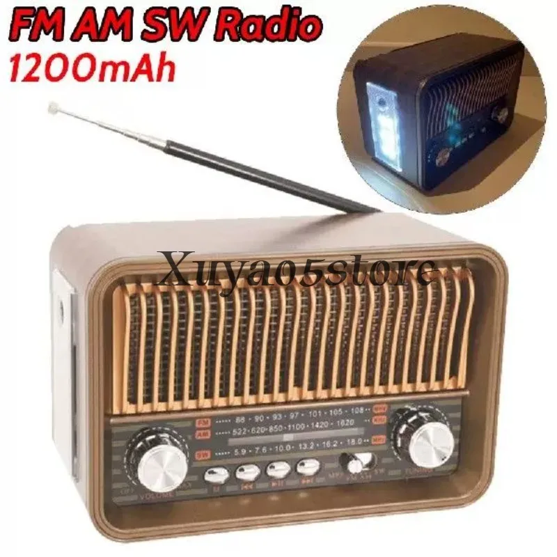 Suitable for Portable FM AM SW Radio with BT Speaker LED Flashlight