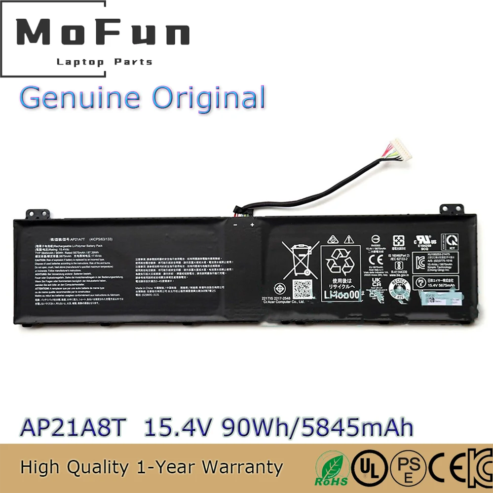 

Genuine AP21A7T AP21A8T Battery for Acer Nitro 5 AN517-55 50NF Predator Helios 300 PH317-56 KT.0040G.014