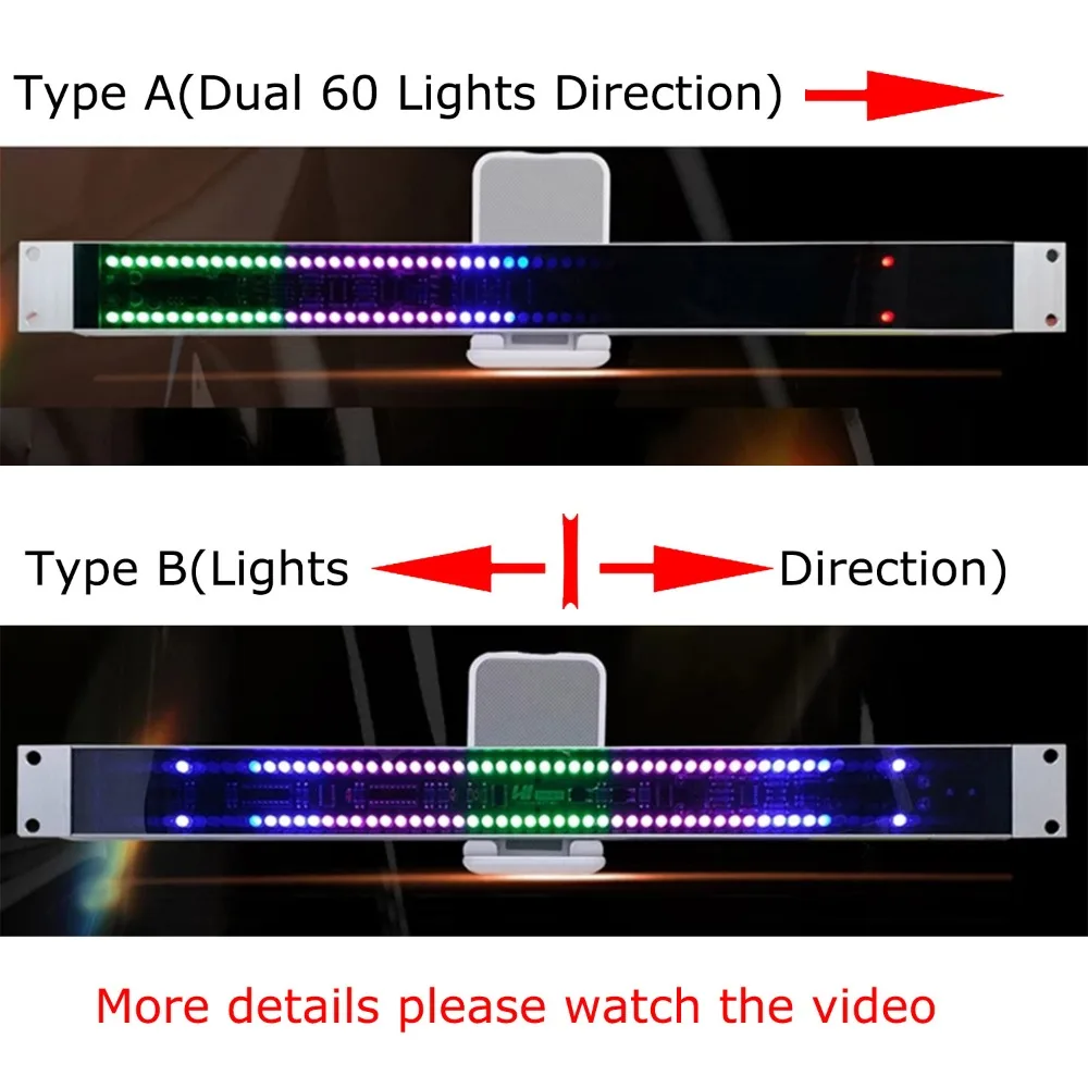 120 LED Level Indicator Stereo Sound Wire Control Audio USB Music Spectrum Electronic VU Meter LED Music Rhythm Volume 1U