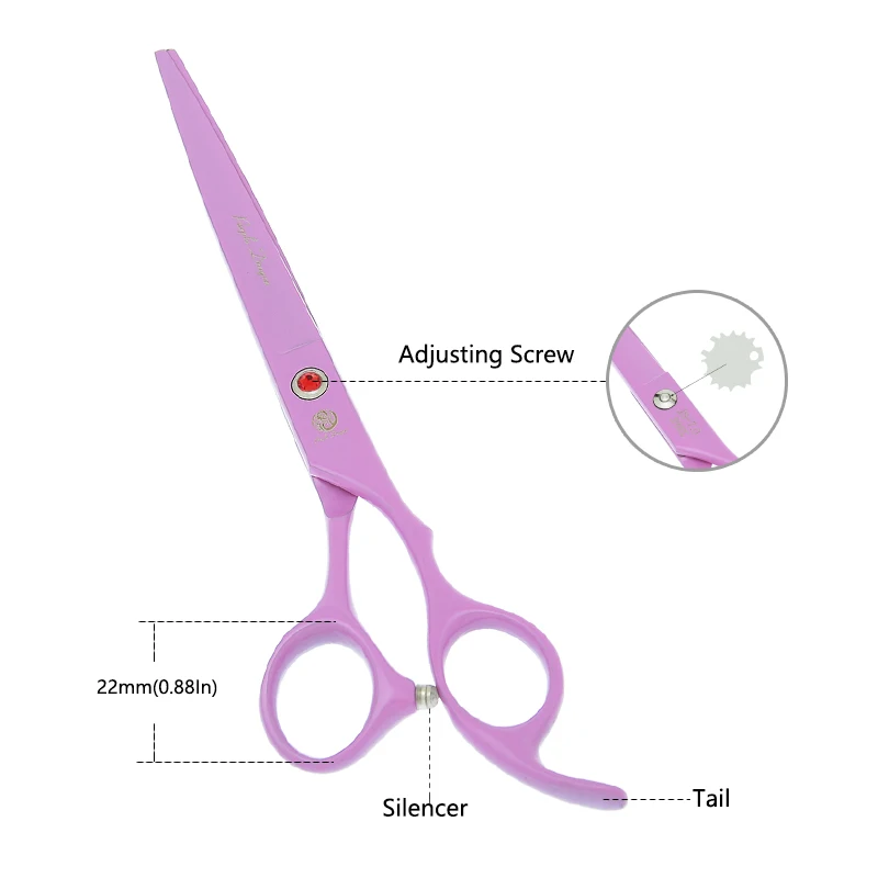 7 inch Purple Dragon Dog Cat Hair Scissors Pet Grooming Kit Sharp Edge 4 Piece Animal Shears Curved Cutting Haircut Tools B0037B